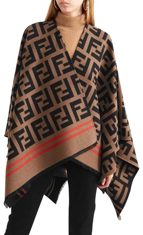 fendi scarf women's|fendi poncho long fur cape.